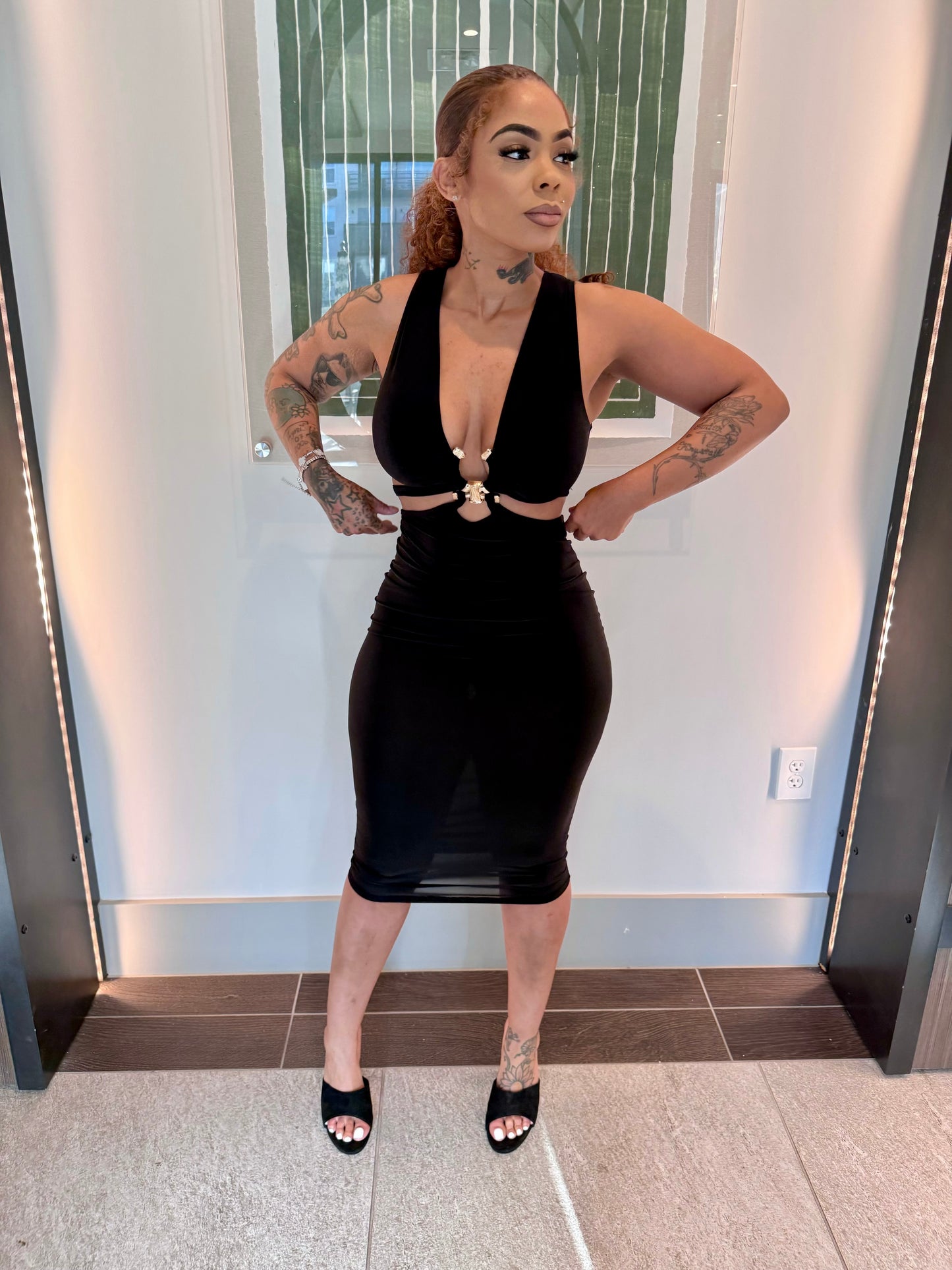 Pressure Applied Midi Dress
