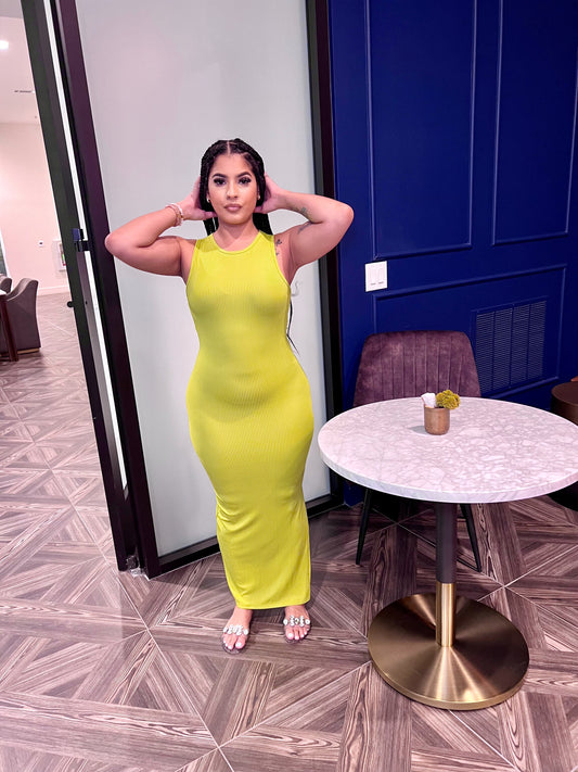 Baby Girl Maxi Dress Lime