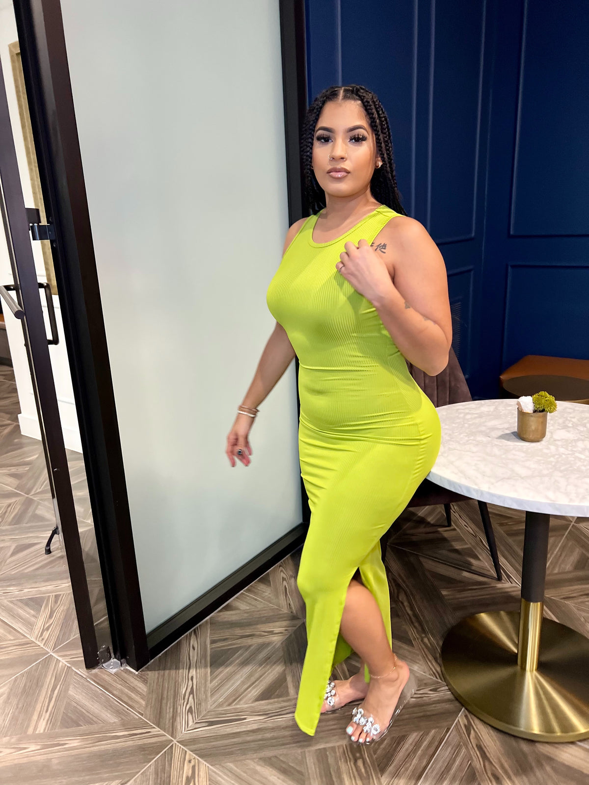 Baby Girl Maxi Dress Lime