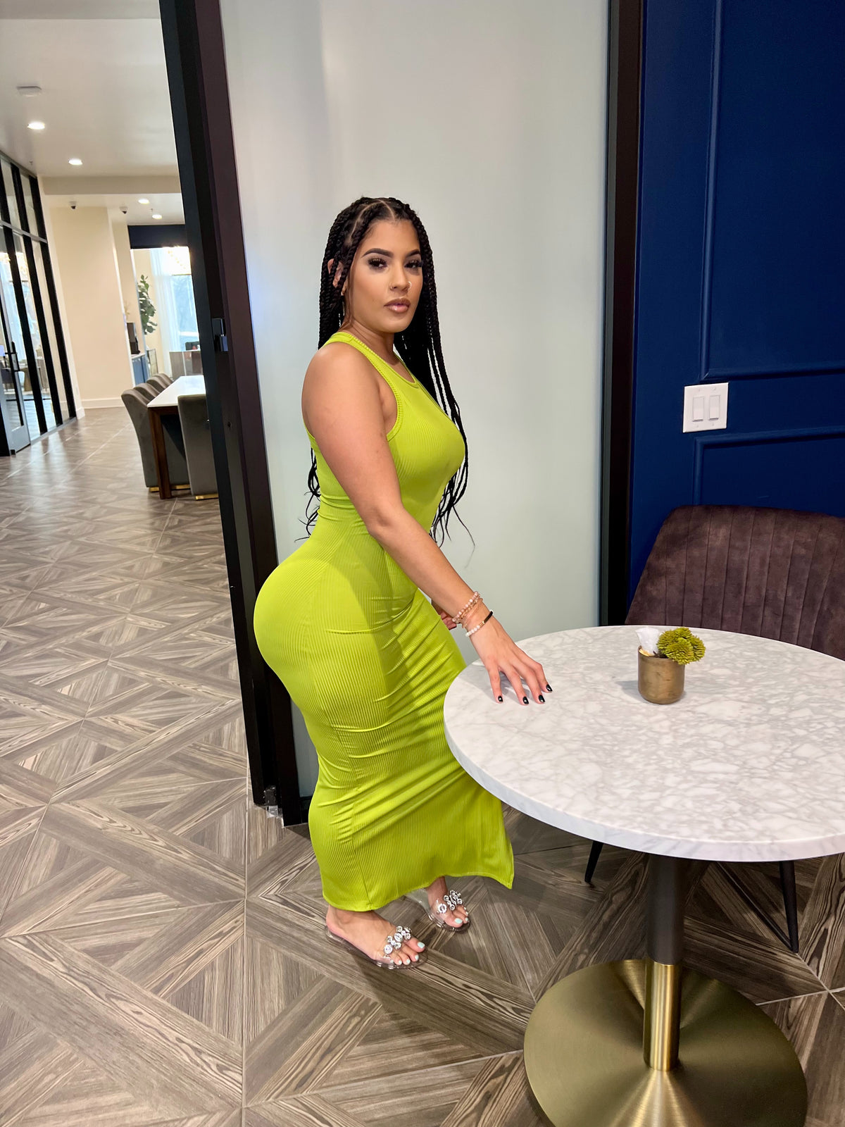 Baby Girl Maxi Dress Lime