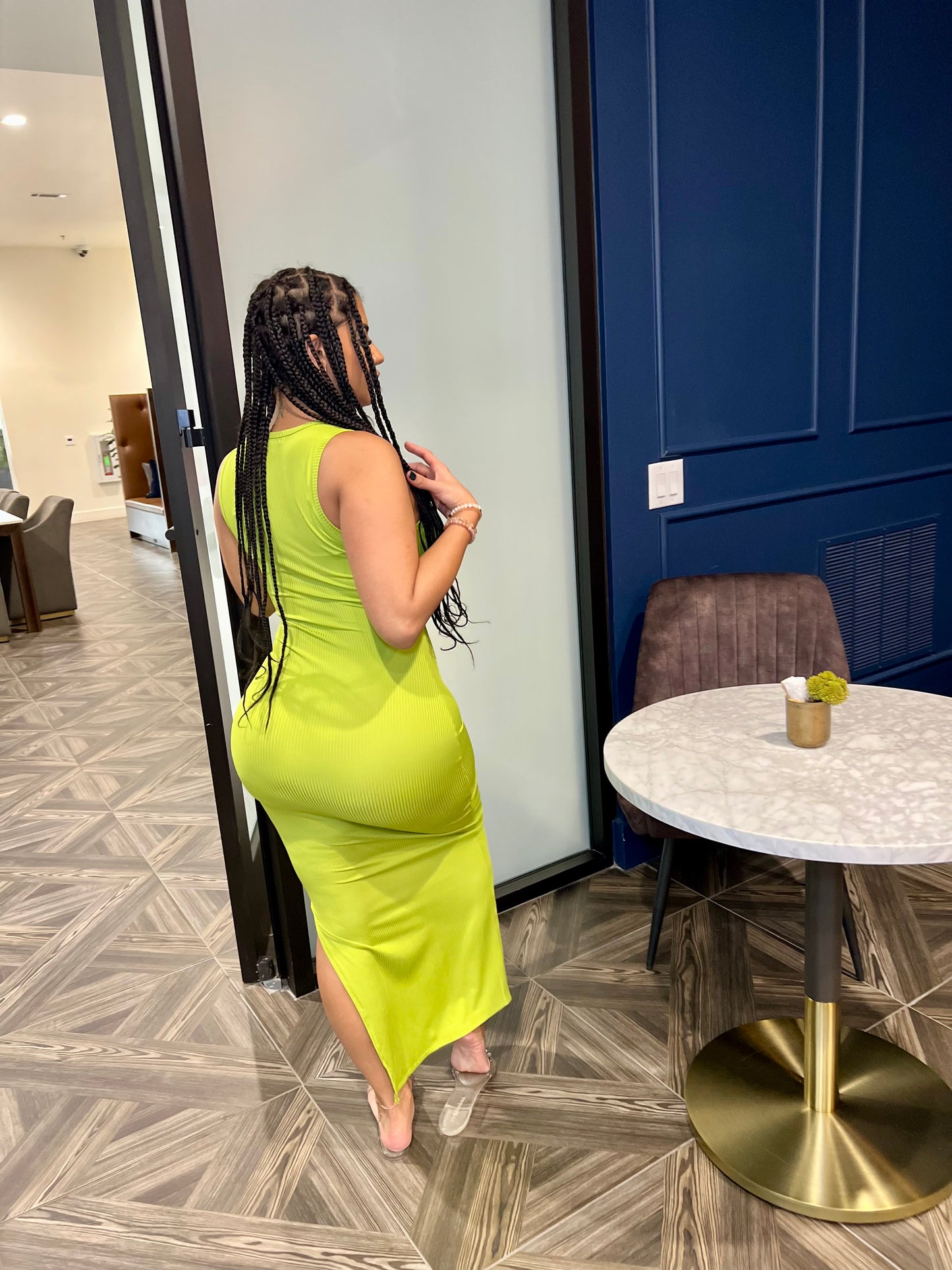 Baby Girl Maxi Dress Lime